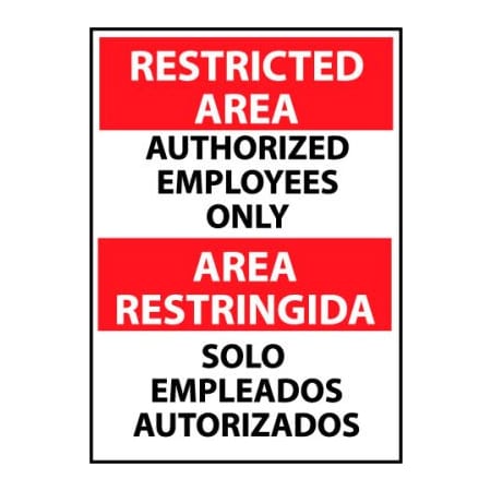 National Marker Co Restricted Area Plastic - Bilingual - Authorized Employees Only ESRA4RB
